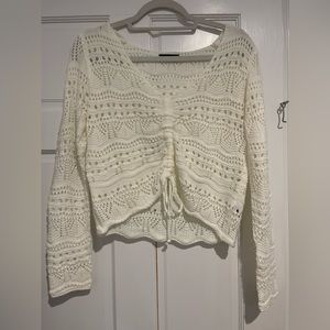 Aqua knit crop top